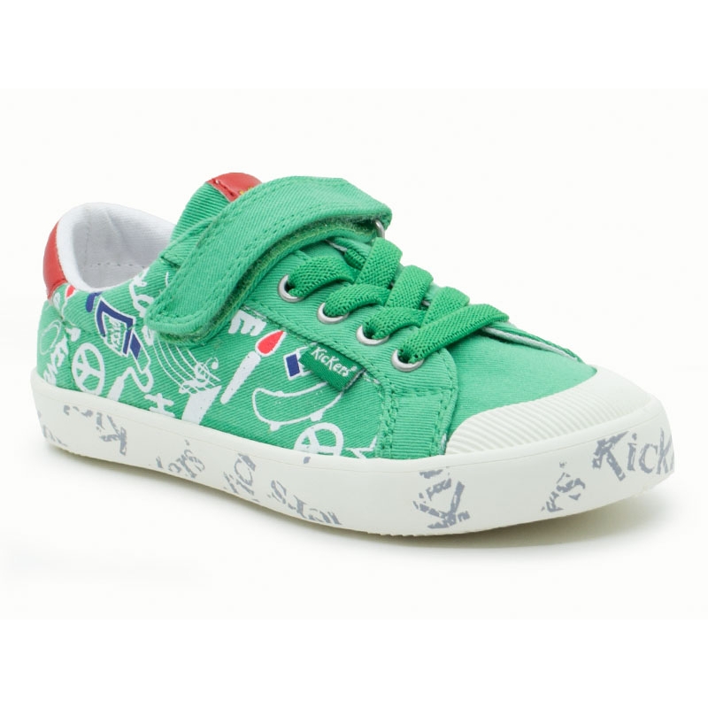 Sneakers KICKERS Πράσινο Gody με σχέδια