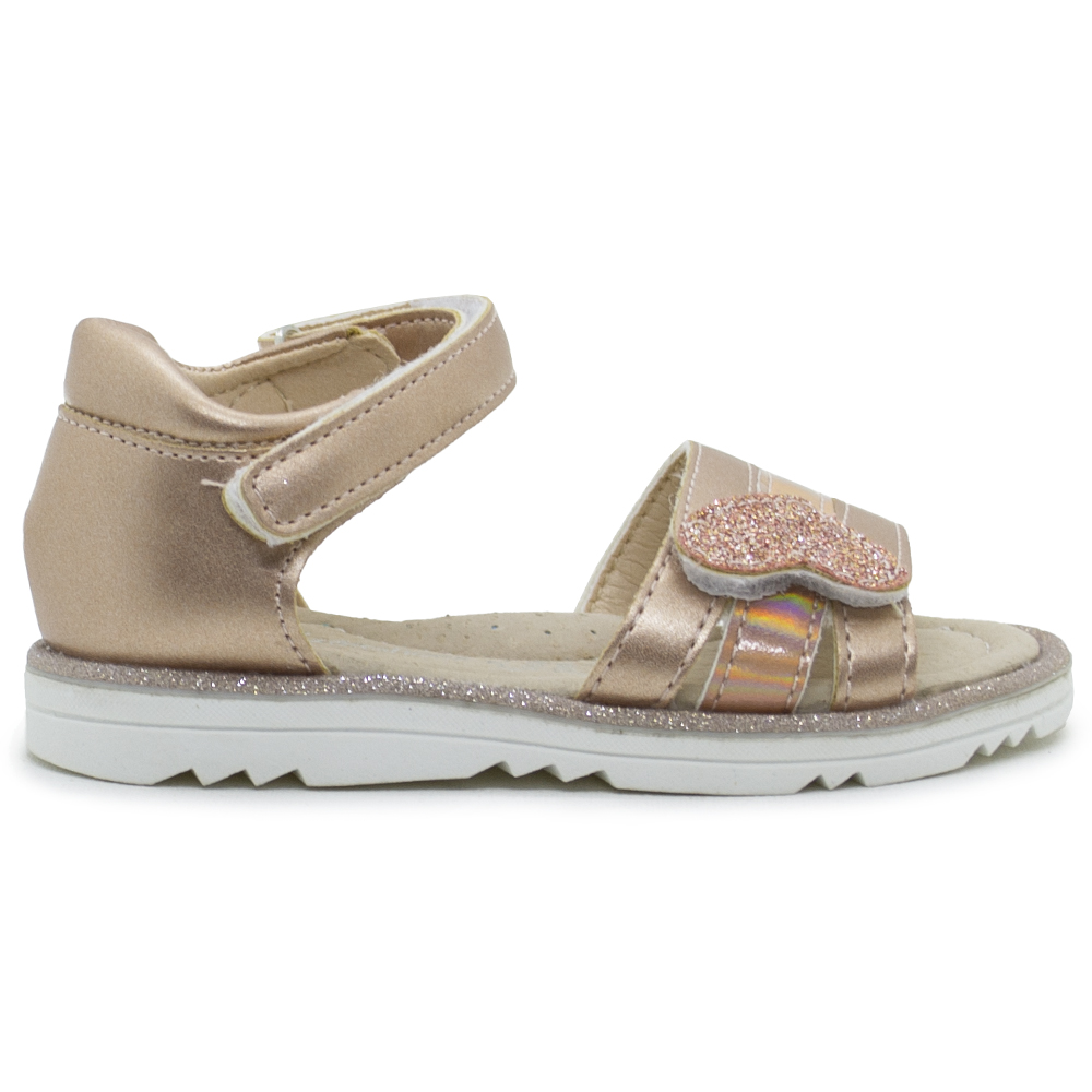 Πέδιλο Zak Shoes Ροζ-Χρυσό με γκλίτερ καρδούλα SD21018