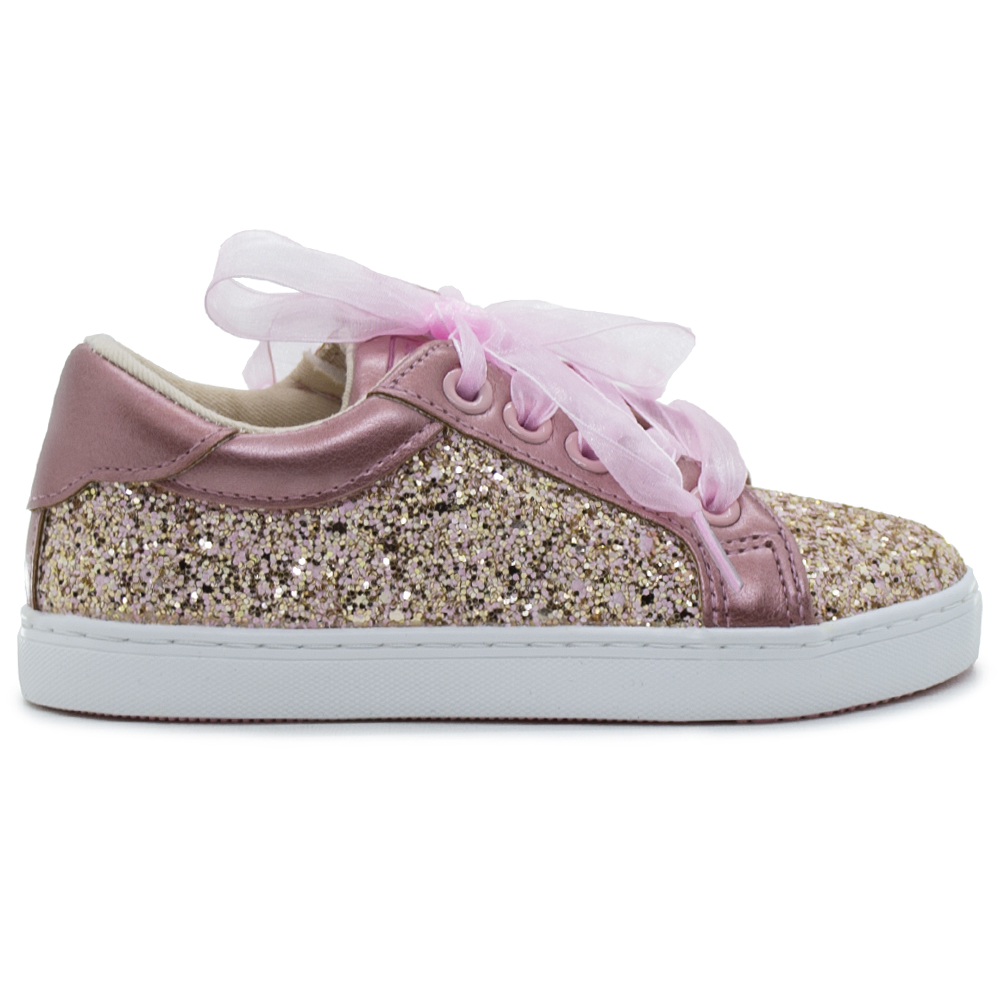 Sneakers Mayoral Ροζ με γκλίτερ και κορδόνια τούλι 25-43620-046