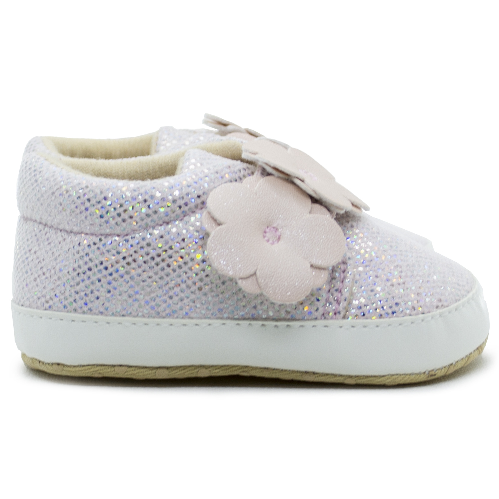 Sneakers Αγκαλιάς Childrenland Ροζ με λουλουδάκια D4300