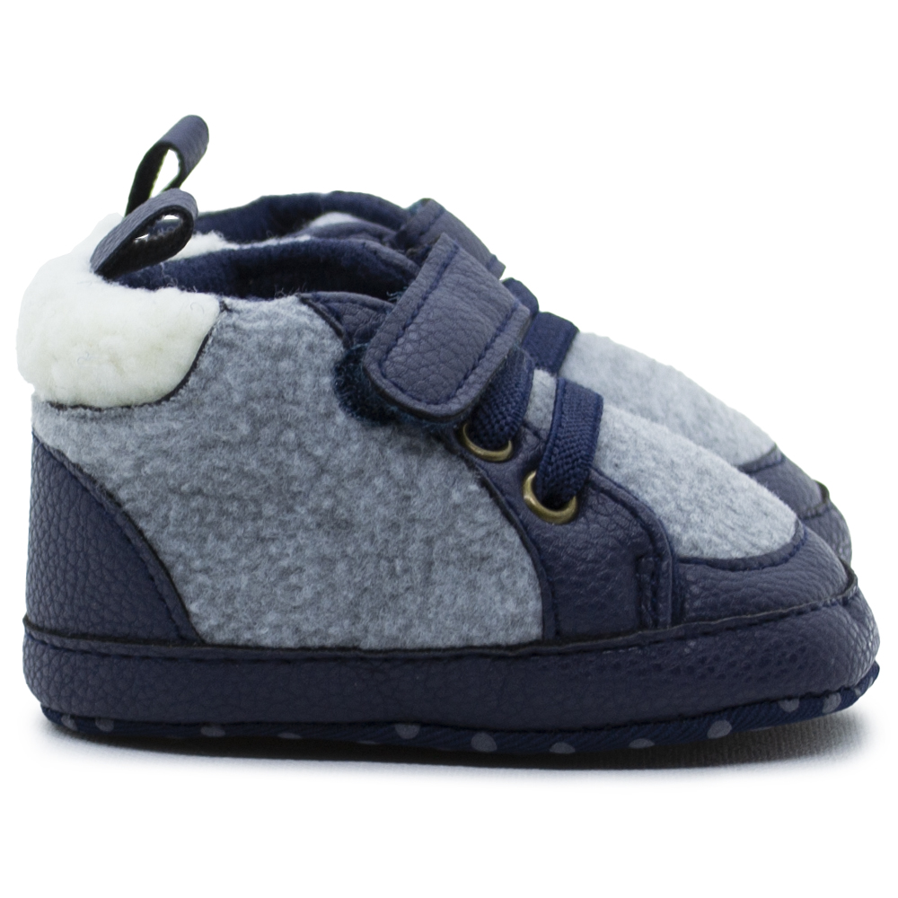 Sneakers Αγκαλιάς Childrenland Μπλε με γκρι γούνα D3162