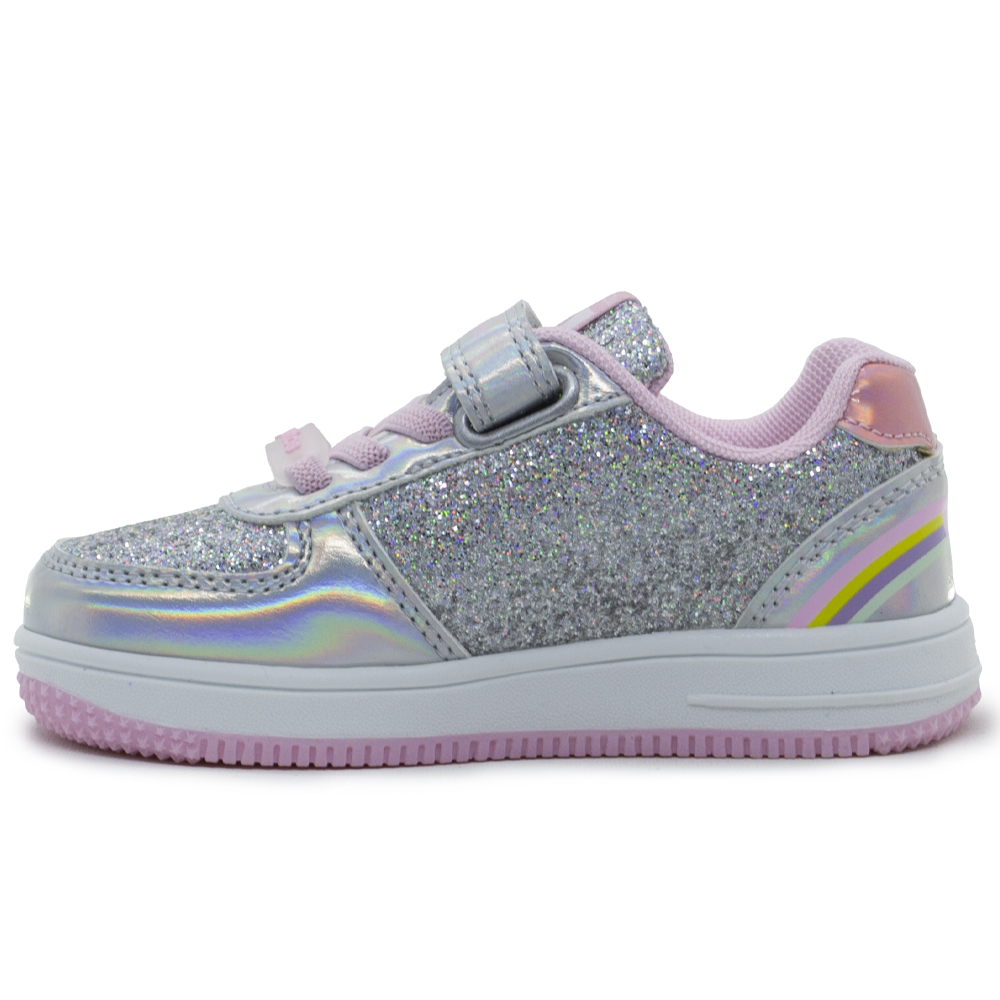 Sneakers Conguitos Ασημί με φωτάκια και glitter Cosh224057 - Image 3