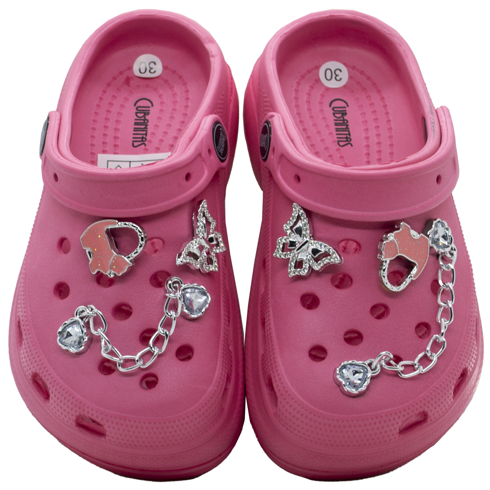 Σαμπό Cubanitas Ροζ Δίπατα με Charms SD08037